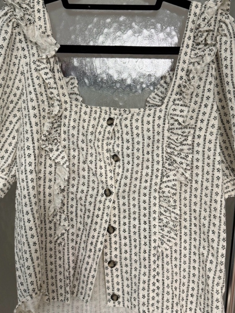 Sézane Ruffle Square-Neck Top - Picture 3 of 5